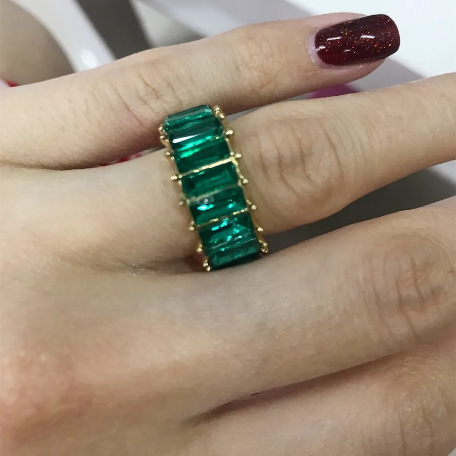 New Luxury Cubic Zirconia Rings For Women Fashion Red Blue Copper Plated Finger Rings Zircon Statement Wholesale Bulk Jewelry