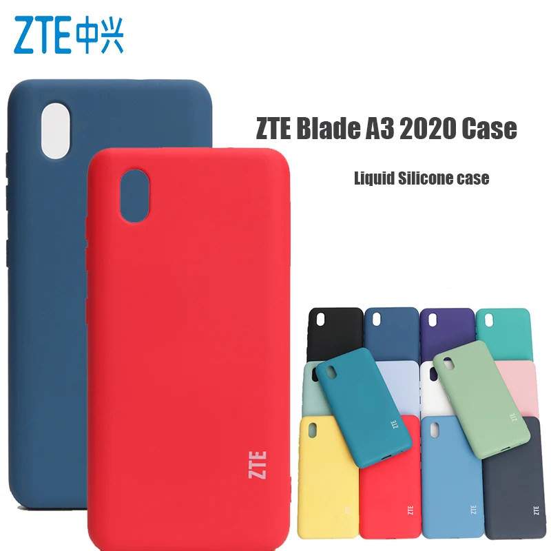 ZTE A3 2020 Case zte Blade a3 2020 Liquid Silicone case Silky Soft-Touch Protective Back Cover Anti-knock cell phone pouch with strap