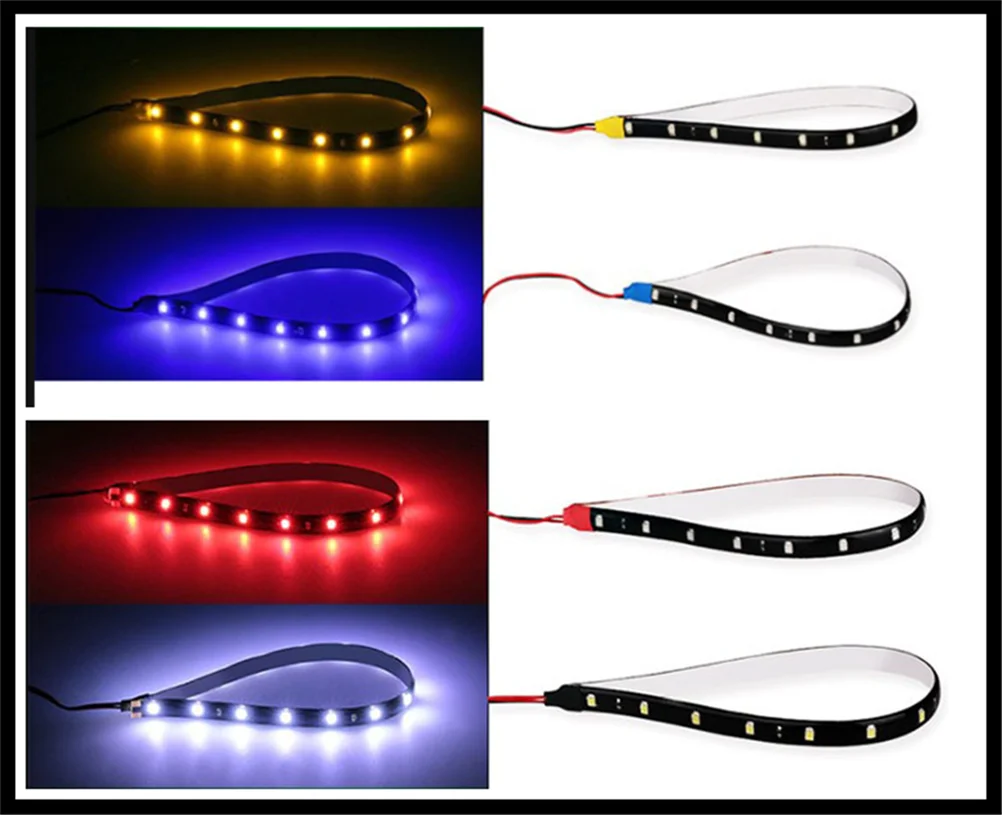 

2 pieces of motorcycle car LED decorative light bar 30CM soft strip for Peugeot Jeep Harley-Davidson Buick Bentley Scania