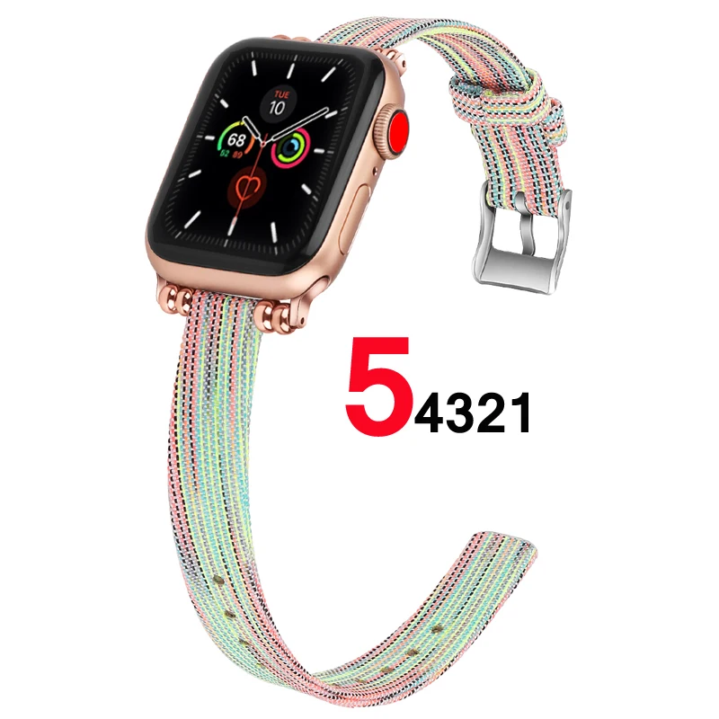 Нейлоновый ремешок для apple watch band 5 4 44 мм 40 мм ремешок для часов correa iwatch 3 42 мм 38 мм браслет на запястье bellt аксессуары для apple watch