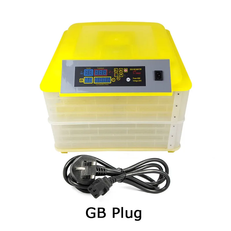 with GB plug Фермерский Брудер 96 яиц дешевый полностью автоматический инкубатор высокой емкости токарь для курицы птицы перепела с цифровым термостатом управления - Цвет: with GB plug