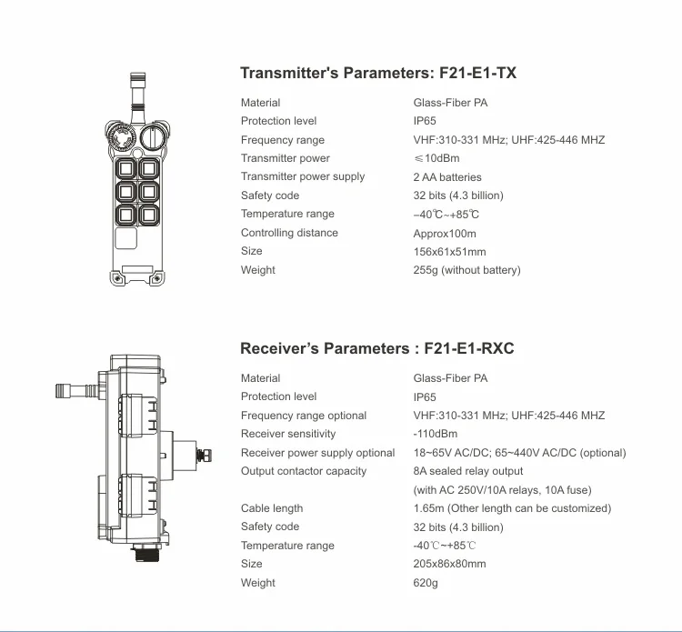 Uting 6 кнопочный F21-E1 промышленный радиопульт дистанционного управления