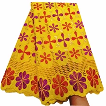 Швейцарская вуаль кружевная ткань чистый хлопок нигерийское кружево вышивка африканская кружевная ткань для женского платья