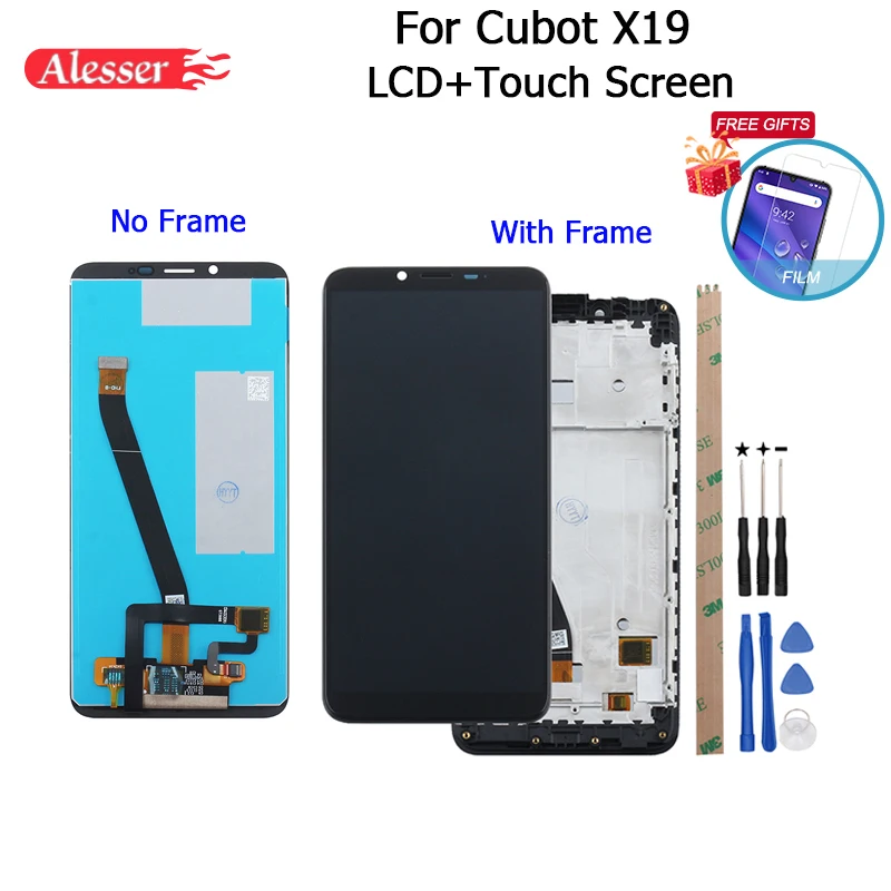 Alesser для Cubot X19 ЖК дисплей и сенсорный экран с рамкой запасные части инструментами