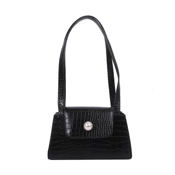 

Creative Design Vintage Stone Pattern Women Handbag Classic Texture Chic Female PU Pearl Underarm Shoulder Tote Bag