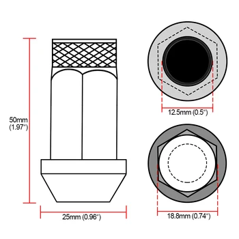 

20pcsTaper Seat Nut Jdm Lug Nuts M12x1.25mm 7075-t6 Aluminum Wheel Nuts Hex 19mm Car Modification
