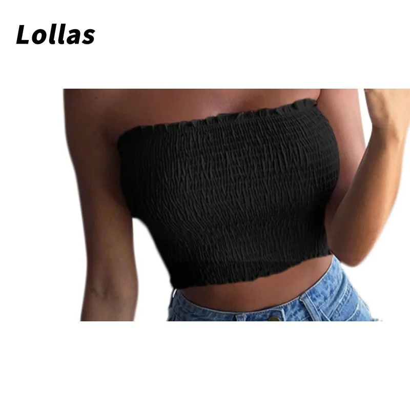 

Lollas, A sexy, shoulder-wrapped flounced top with an open-neck collar