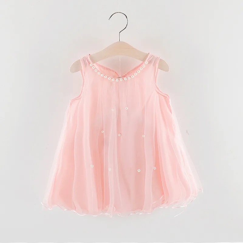 Новинка года; модная Милая одежда для малышей Детские платья вышитая юбка без рукавов с ананасом для девочек платье для маленьких От 0 до 3 лет - Цвет: HZ040303-PK