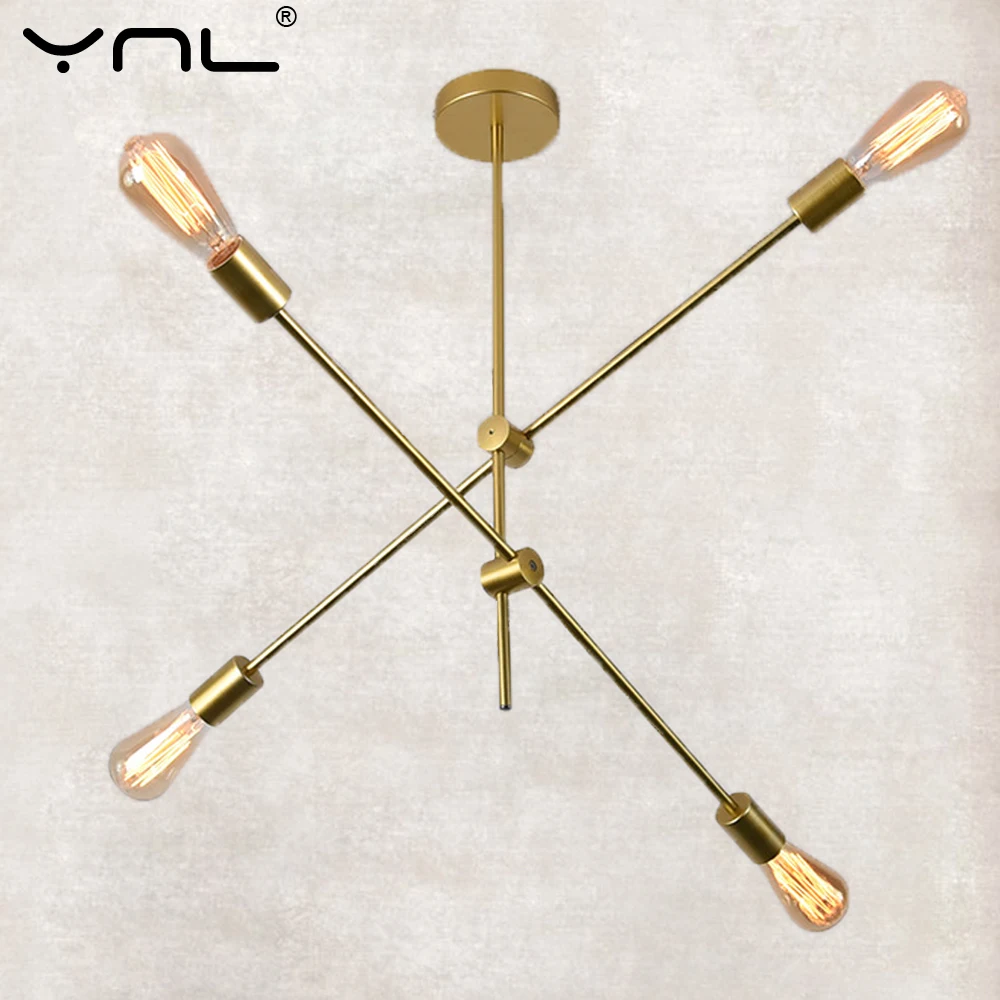 

Nordic Pendant Lights E27 1/2/4/5/6 Lamp Gold Black Modern Hanging Ceiling Lamps Pendant Multipurpose Simple Plating Living Room