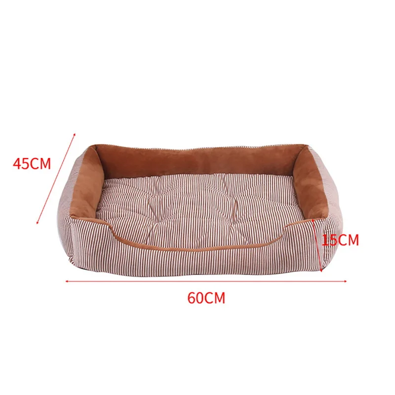 Pet Large Dog Blanket Bed Washable House Puppy Cushion Nest Dog Stripe Bed With Mat Warm Kennel Easy To Clean Pad Bed House 1pcs
