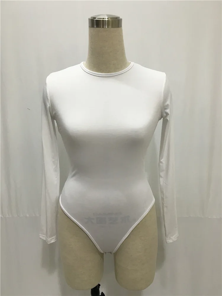 2019 Autumn Women Solid Rompers Long Sleeve Bodysuit Female Sexy O-neck Elastic Slim Pants Siamese Bottoming Bodysuit Romper