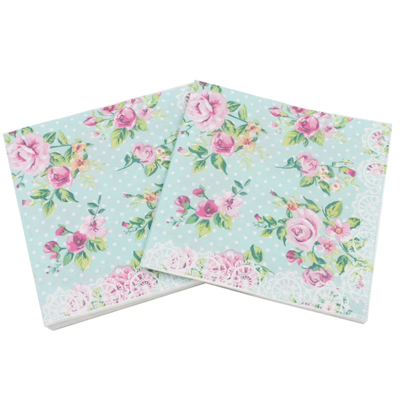 

100 Pcs Printed Feature Rose Paper Napkins for Event Party Decoration Tissue Paper Towels Daily Necessities