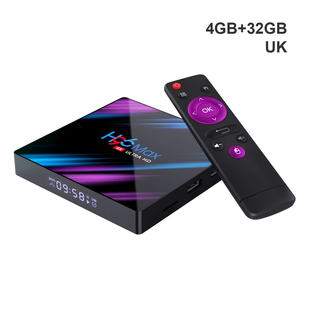 H96 MAX RK3318 Смарт ТВ коробка Android 9,0 4 Гб+ 32/64 Гб 2 Гб+ 16 ГБ, 4 K, Wi-Fi, медиа-плеер голосовой помощник Поддержка Netflix Youtube 4K
