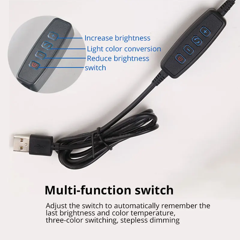  360 Degree Mobile Phone Holder Stand With Selfie LED Light for Live Stream Long Arm Bracket Desk La