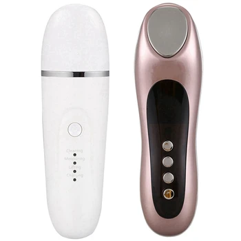 

1Pcs Blackhead Remover Deep Cleaning Skin Scrubber Silver & 1Pcs Hot Cold Hammer Ultrasonic Ion Facial Beauty Massager