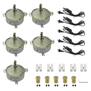 

Synchronous Electric Turntable Motor 110V/220V TYC-50 2.5-3RPM Cup Turner With 7mm Coupling and Power Cord Switch 1.8m 5PCS
