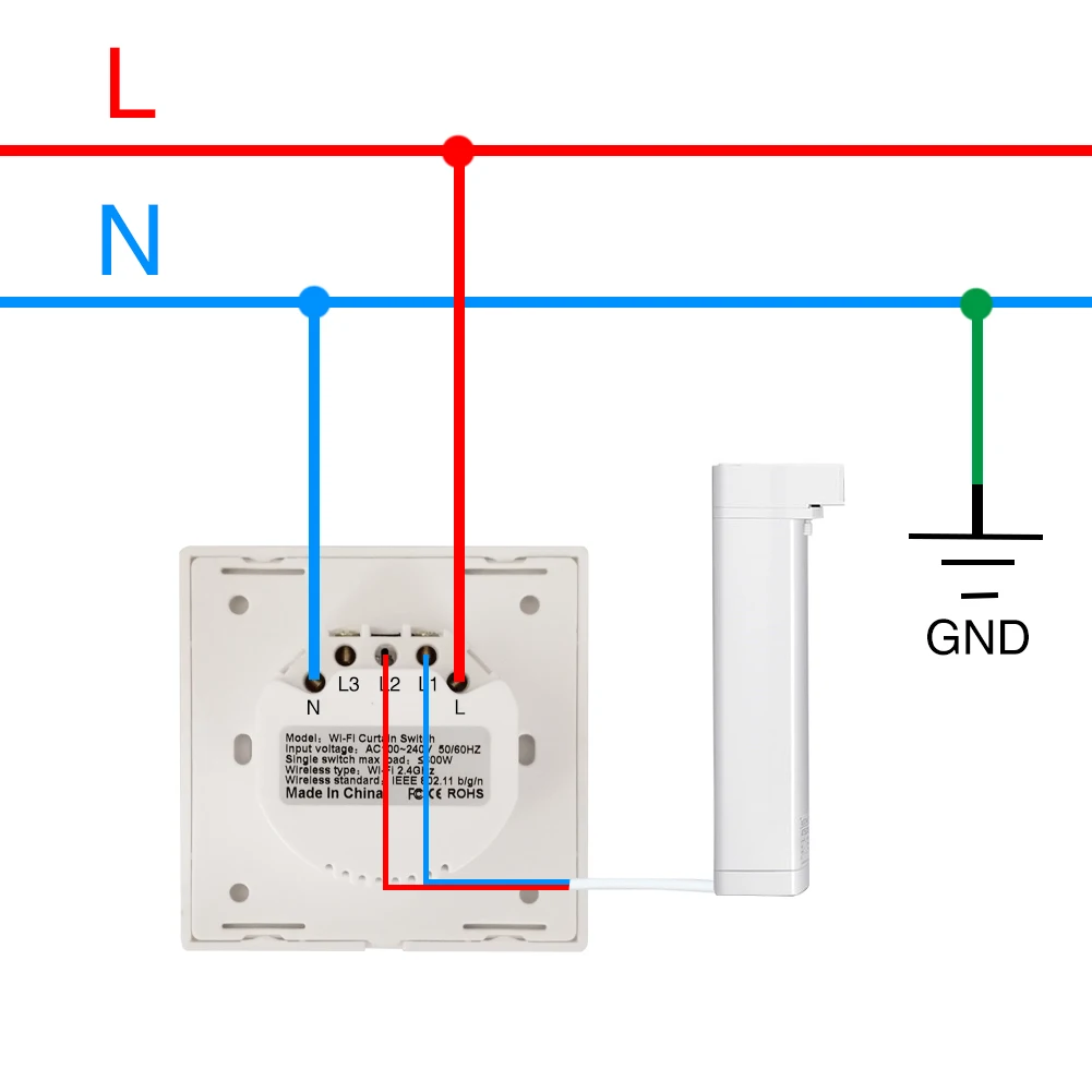 Smart Curtain Switch WiFi Smart Life Tuya APP Electric Motorized Curtain Blind Roller Shutter Works with Alexa and Google Home