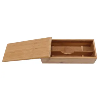

Newly Craetive Japan Simple Style Chopsticks Spoon Storage Box Creative Bamboo Two Lattice Box Home Restaurant Storage Box