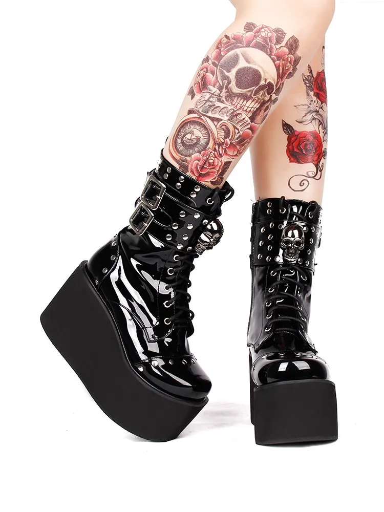 Gothic Punk Loli Platform Black High 