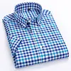 MACROSEA Summer Short Sleeve Plaid Shirts Fashion Men Business Formal Casual Shirts 100% Cotton Slim Fit Shirts Plus Size S-8XL 6