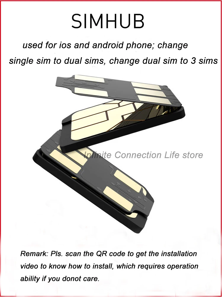 

Iphone dual sim holder convertor to dual sim for iphone5/6/7/8/XS android phones simshub iphone card adapter single to dual sim