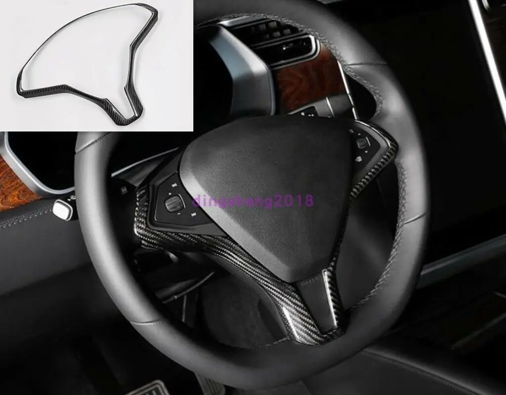 Модификация автомобиля автомобильные аксессуары из углеродного волокна внутренняя отделка Руля рамы для Tesla модель X