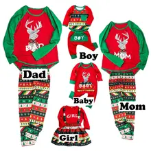 Pudcoco/одинаковые комплекты для семьи Рождественский комплект пижам Рождественская одежда для сна комплект одежды для сна хлопковая повседневная одежда