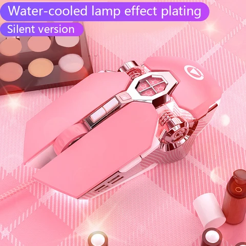 DB62 2020 Pink Mouse Game Dedicated Wired Girl Cute Mechanical Game Macro Mute Mute Office Mouse PC Desktop Game