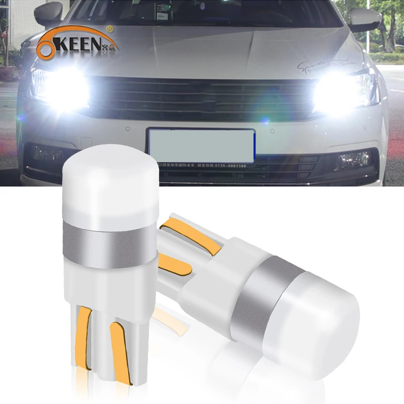 OKEEN T10 W5W LED samochodowe światła obrysowe lampka do czytania 3030 SMD wnętrze auta pojazdu Dome drzwi żarówki akcesoria światło bagażnika 6000K