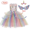 Vestido de Elsa y unicornio para niña, vestido de bola bordado para niña, vestidos de princesa para fiesta, disfraces, ropa para niño ► Foto 2/6