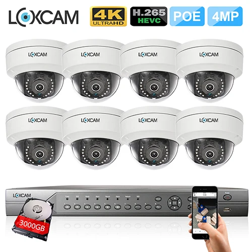 16CH H.265 4 K 5MP POE NVR CCTV Системы 16 шт. 4MP Крытый уличная Антивандальная антивандальный IP Камера P2P видеонаблюдение Системы - Цвет: 16CH NVR x 8 Camera