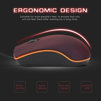 

Mini USB Wired Gaming Computer Mouse 1200DPI USB 2.0 Optical Mice Frosted Surface for Computer Overwatch Pubg Dota 2