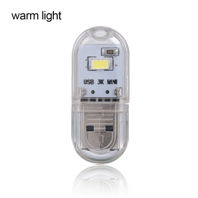 Bright Reading Book Lamp USB LED Light Portable Mini Book Light DC5V Ultra Lights For Power Bank PC Laptop Notebook 1LEDs Warm Light