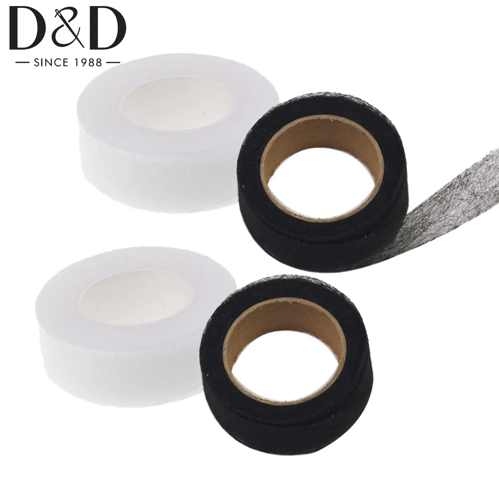 Pants Skirts etc 1pc Black 20mm 10m Iron On Hemming Tapes,Double Side Fabric Fusing Tape 1 Rolls Tape Sewing Garment Accessories,for Curtain