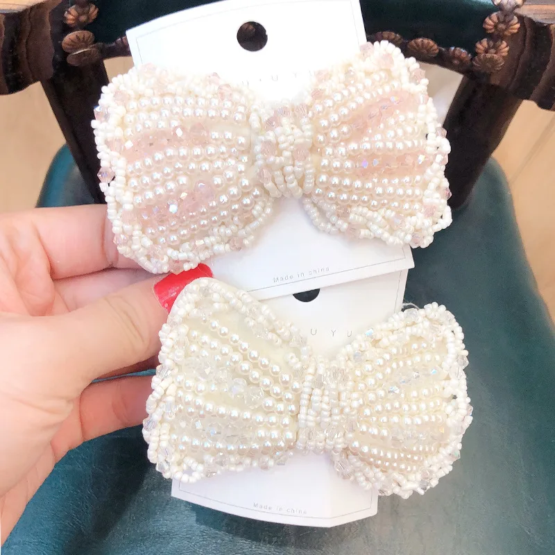 

Bow Hair Clip Japanese Elegant Imitation Pearl Fairy All-match Cute Hair Clip Girl Korean Sweet Headdress