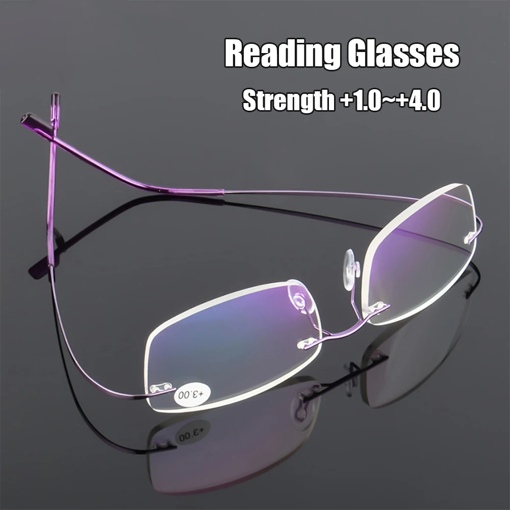 

Rimless Reading Eyeglasses Men Women Fashion Memory Titanium Magnetic Clear Eyewear Flexible Ultralight Presbyopic Eyeglasses