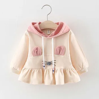 

Autumn Princess Baby Girls Dress Long Sleeve Ears Ruffles Party Dresses Vestidos Winter Kids Girl Hooded Clothes Robe Fille