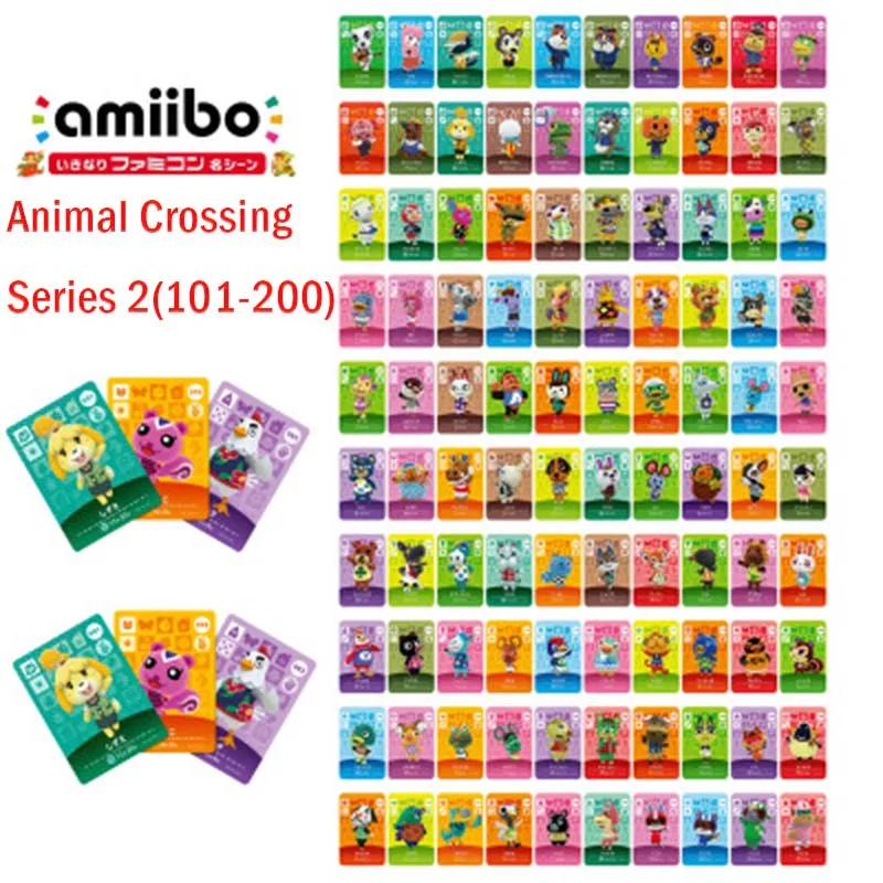 

100Pcs Series 2 Amiibo Animal Crossing for NS Switch Amiibo Card Standard Cards Size 86mmx54mm Nfc Data Hot Game Card