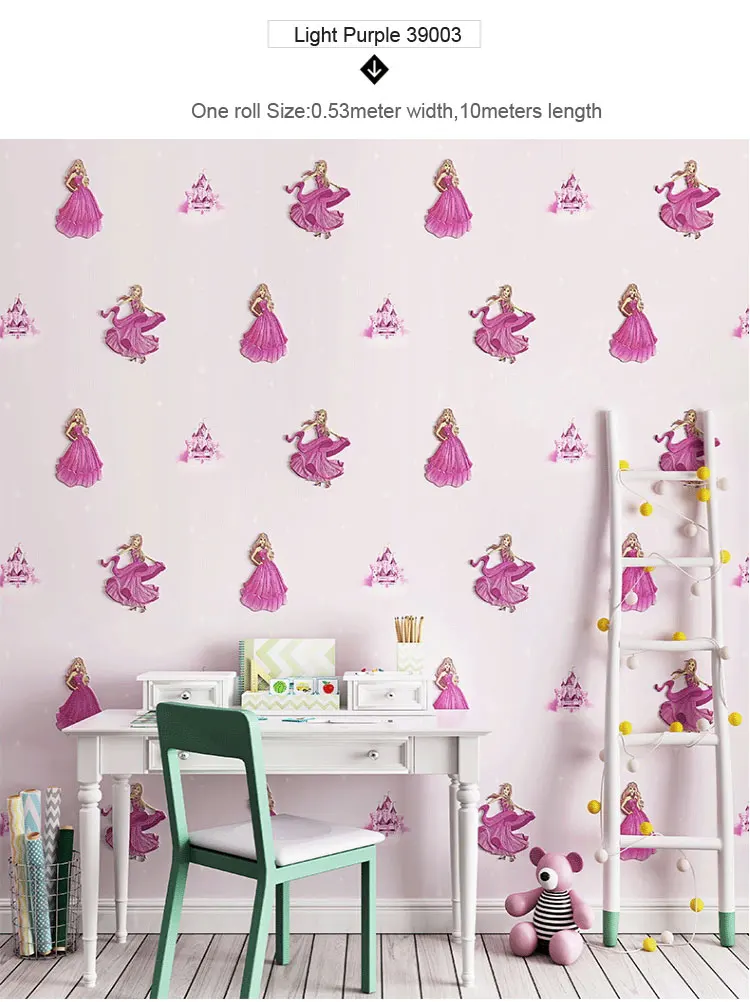 Us 31 48 33 Off Modern 3d Dancing Girl Kids Cartoon Wallpapers Pink Blue Beige Purple Cute Children S Bedroom Decor Princess Wall Paper Roll On