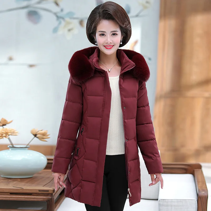 

Winter Cotton Clothing Women's Long Style,2019 New Cotton Women, Hair Collar Korean Version of The Large Size Coat