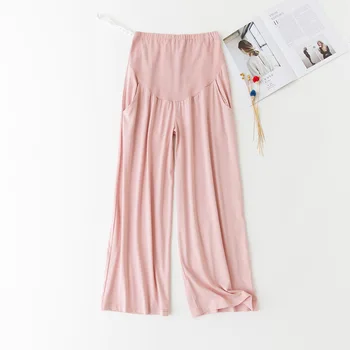 

Summer Cotton Maternity Pants For Pregnant Women Adjustable Waist Loose Leg Casual Homewear Maternity Yoga Pants Plus Size