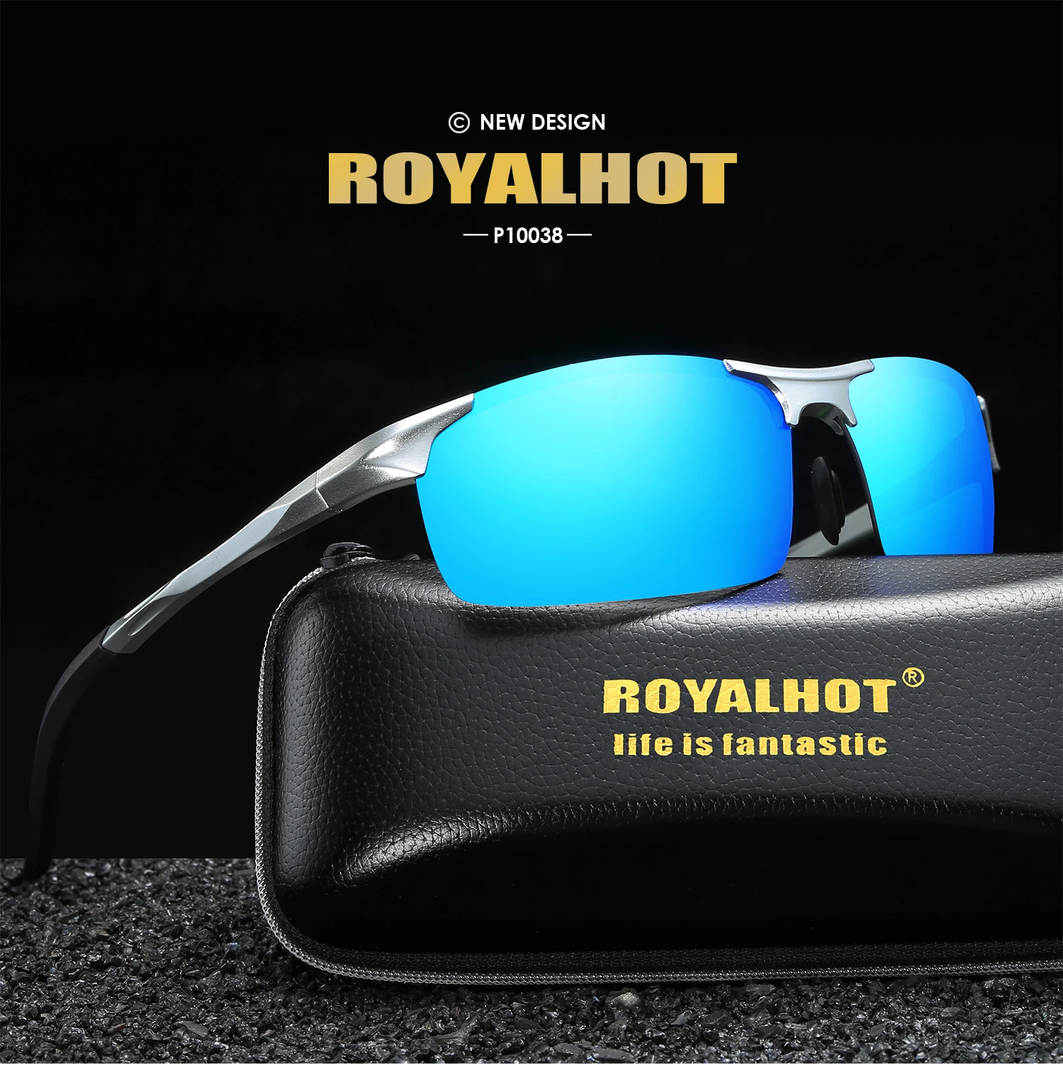 RoyalHot, мужские, женские, поляризационные, сплав, Прямоугольная оправа, солнцезащитные очки, для вождения, солнцезащитные очки, оттенки, Oculos masculino, мужские, p10038