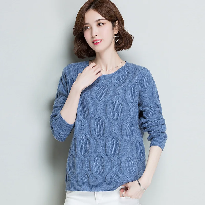 

Пуловер свитер женский с длинным рукавом сплошной цвет свободный большой размер нижний свитер женский осень зима Повседневный джемпер Топы H9374