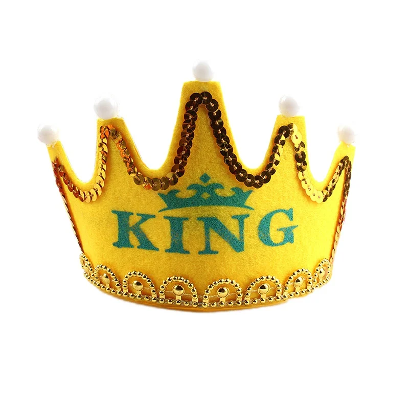Детские День рождения светодиодная корона шляпа игрушки King принцессы вечерние фон с изображением торта для игрушка вечерние украшения