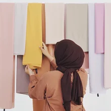 

Malaysian Premium Chiffon Scarf Wrap Plain/Solid Color Muslim Women Hijab Headscarf Summer Islamic Long Shawl Pashmina 175x70cm