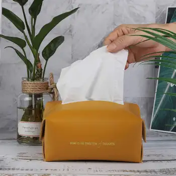 

Paper Towel Storage Tray PU Material Feels Good Foldable Family Must-Have Style Simple Fashion Add Atmosphere #s1