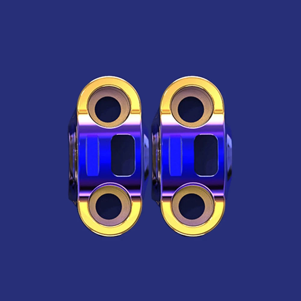A-Blue and Gold Универсальные аксессуары для мотоциклов CNC алюминиевая ручка для мотоцикла хомуты для руля жир бар стояки для руля крепежные хомуты 22 мм - Цвет: A-Blue and Gold