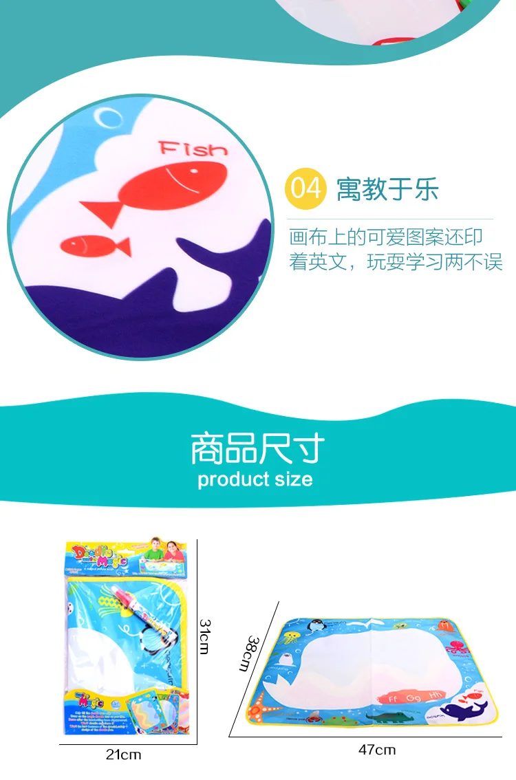 Extra Large Crayon Children Water Canvas Magic Painting Canvas Water Write Graffiti Blanket Color Drawing Board Early Education