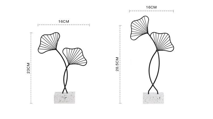 Креативные скандинавские минималистичные листья гинкго веерообразные настольные украшения реквизит для фотосъемки современные аксессуары для украшения дома