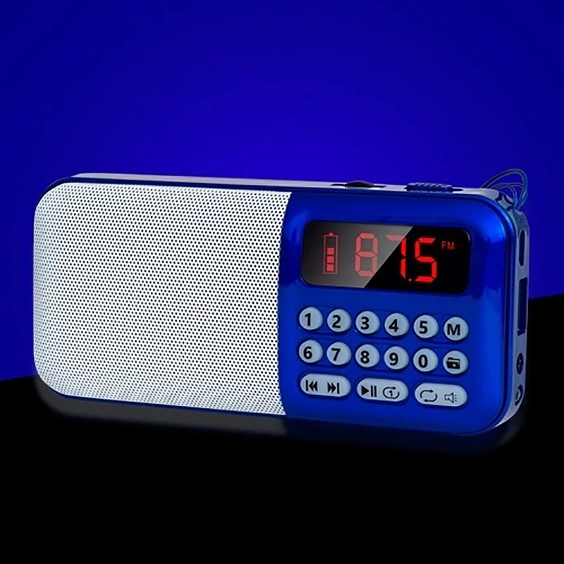 Portable FM Radio Rechargeable Wireless Speaker TF Card USB Disk MP3 Player Mini Radio with Earphone Jack